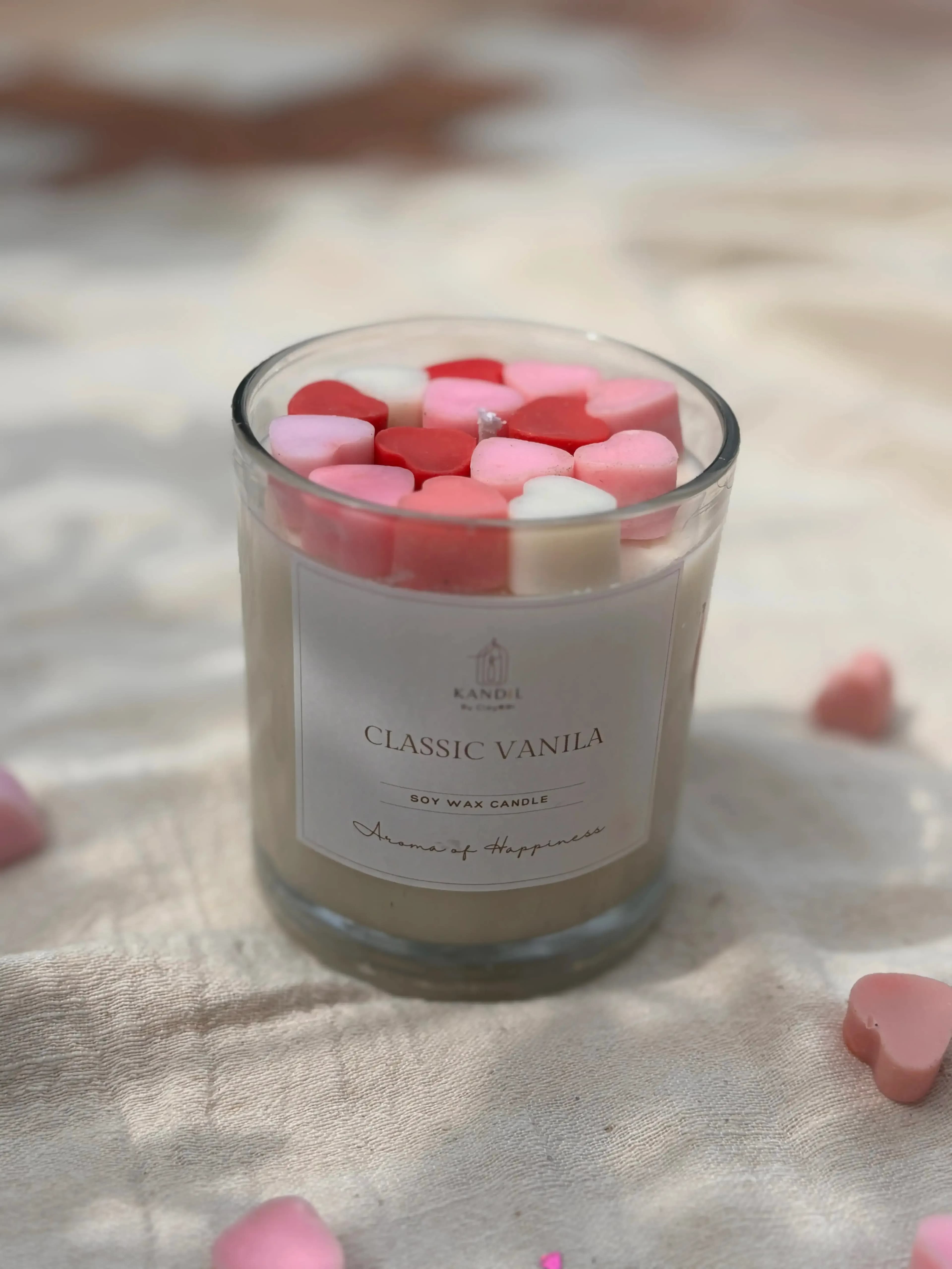 Clear Jar with Hearts 